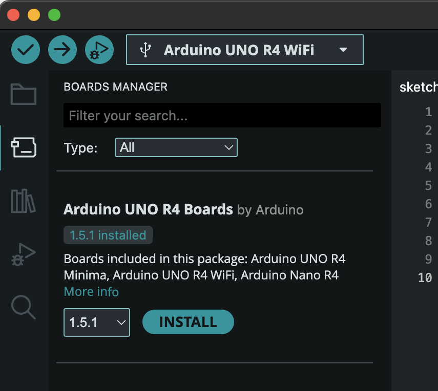 Arduino Board setup